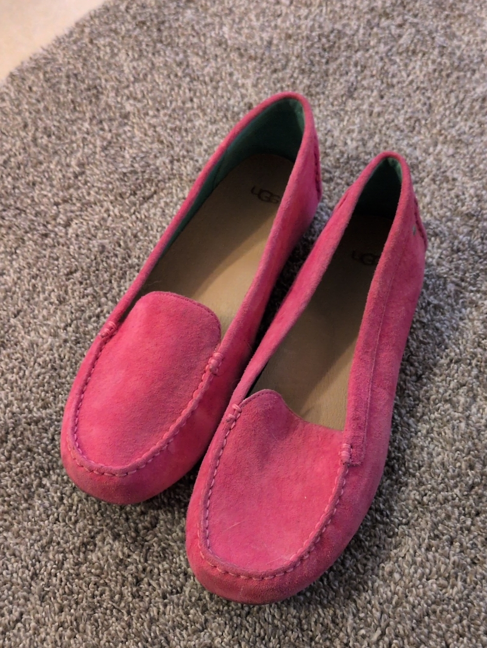 UGG Pink Suede Women's Slip-On Loafers